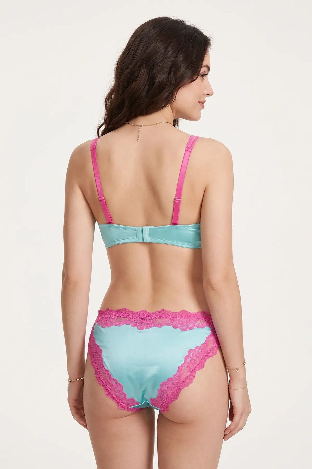 BLS - Daisy Satin Bikini Panty - Pink/Blue
