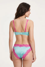 BLS - Daisy Satin Bikini Panty - Pink/Blue
