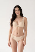BLS - Light Floral Lace Plunge Bra - Ivory