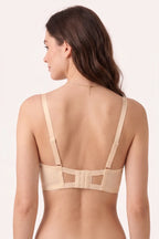BLS - Light Floral Lace Plunge Bra - Ivory