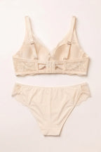 BLS - Light Floral Lace Plunge Bra - Ivory