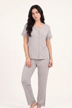 BLS - Polka Lace Pajama Set - Grey