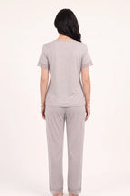 BLS - Polka Lace Pajama Set - Grey
