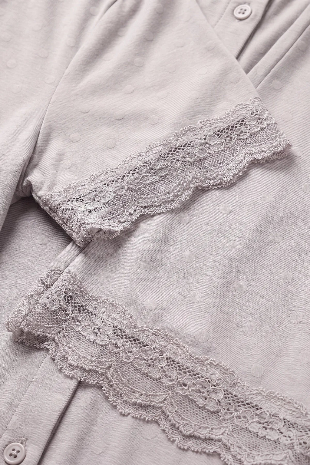 BLS - Polka Lace Pajama Set - Grey