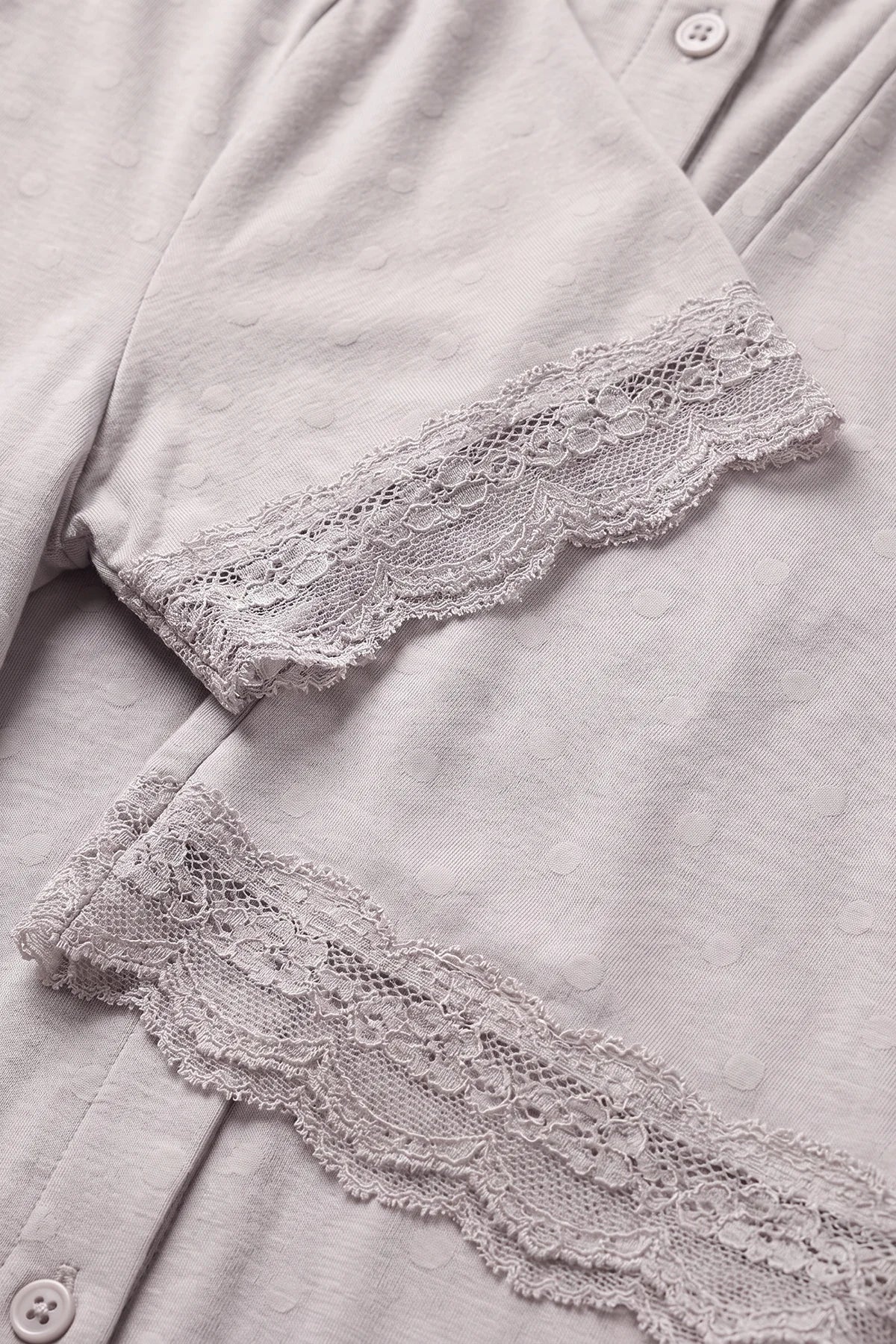 BLS - Polka Lace Pajama Set - Grey