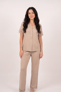 BLS - Polka Lace Pajama Set - Khaki
