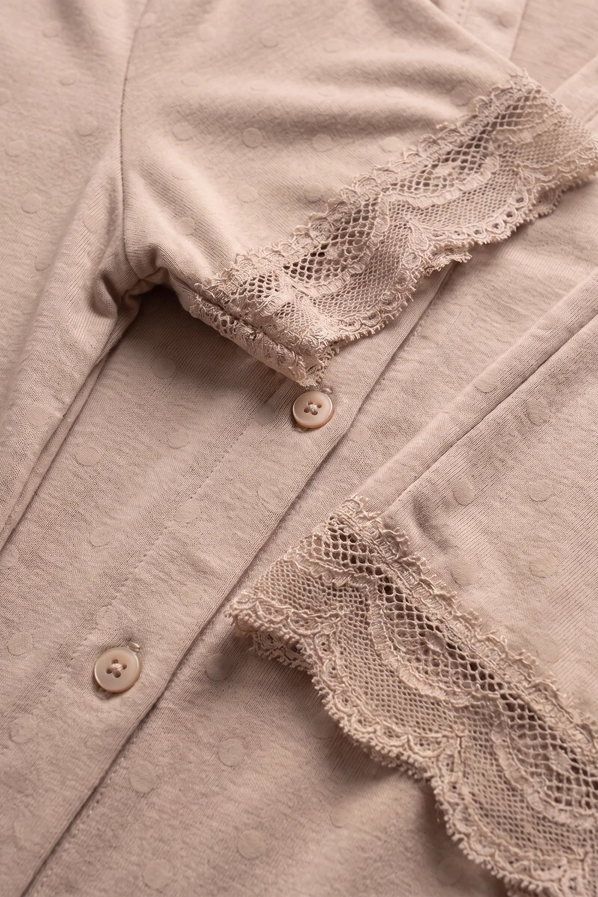 BLS - Polka Lace Pajama Set - Khaki