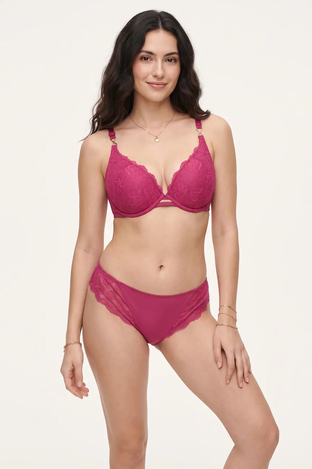 BLS - Wish Floral Lace Bikini Panty - Burgundy