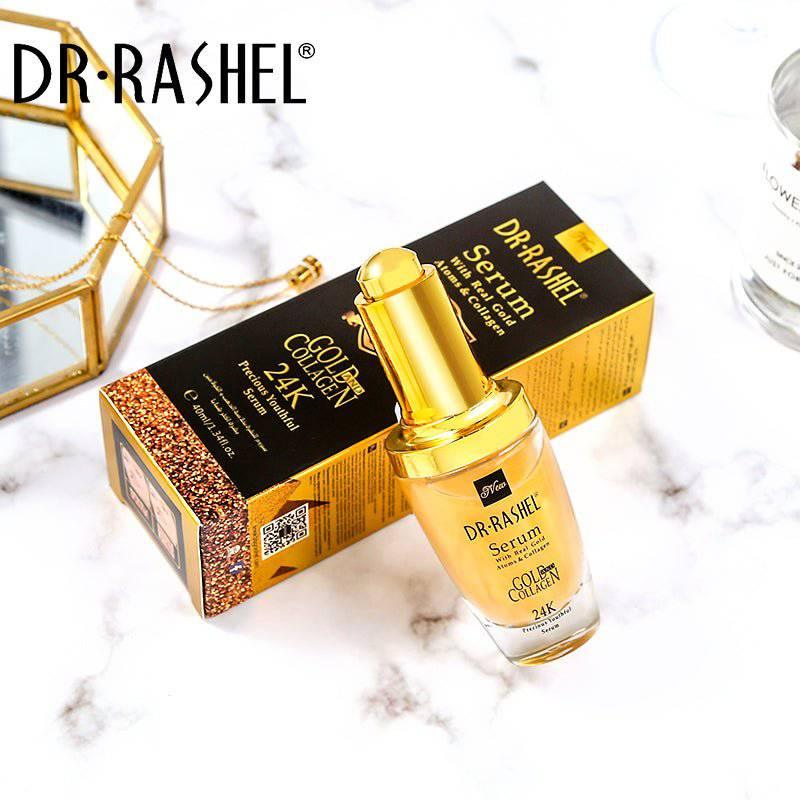  DR.RASHEL 24K Real Gold Atoms Ampoule Collagen Makeup Primer Anti Wrinkle Hyaluronic Acid Face Whitening Serum