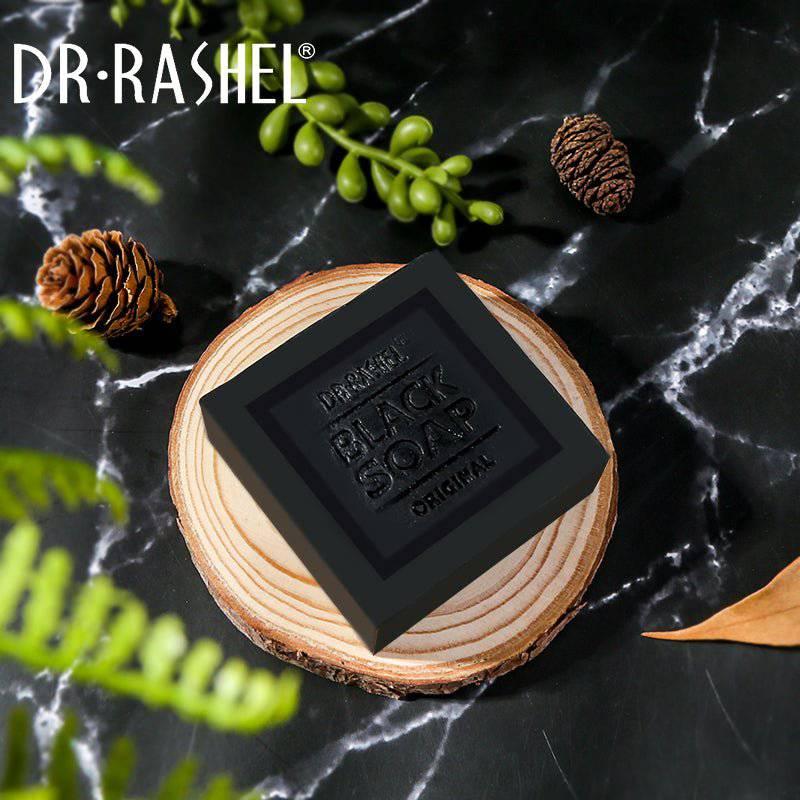   Dr.Rashel Collagen Charcoal Black Soap Deep Cleansing Facial Soap Tighten Pores, Acne & Oil Control - 100g