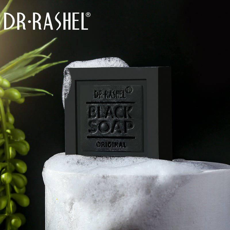   Dr.Rashel Collagen Charcoal Black Soap Deep Cleansing Facial Soap Tighten Pores, Acne & Oil Control - 100g