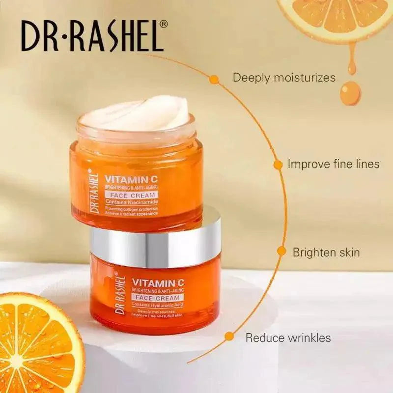   Dr.Rashel Vitamin C Brightening & Anti Aging Face Cream Powered By Hyaluronic Acid
