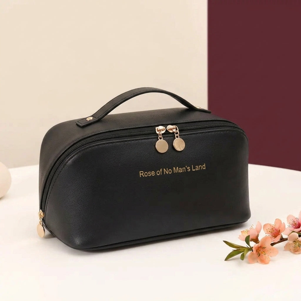 Luxe Basics - Leather Makeup Bag - Assorted Color