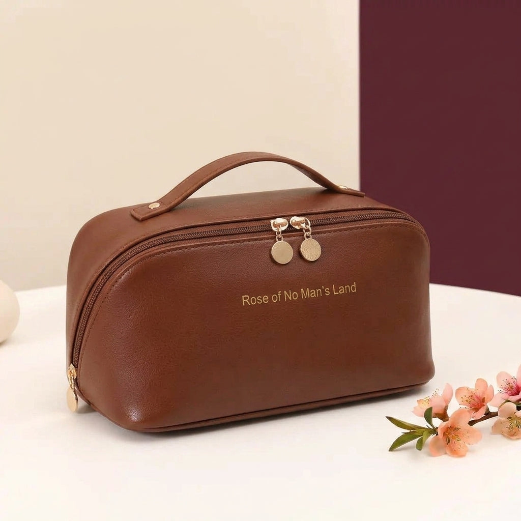 Luxe Basics - Leather Makeup Bag - Assorted Color