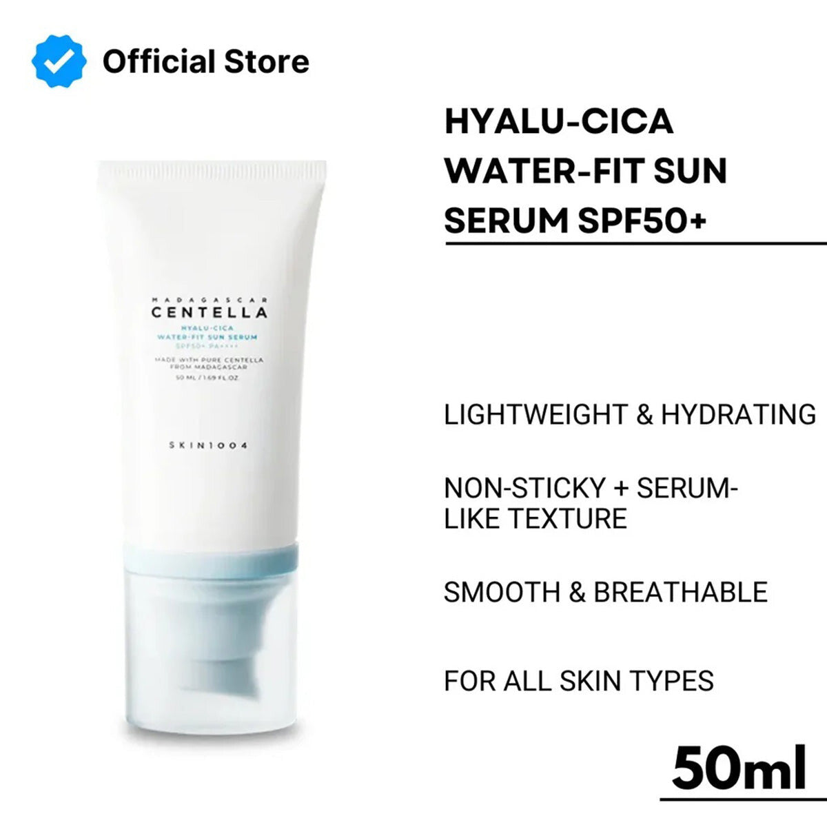 Skin1004 - Centella Water Fit Sun-Serum - 50ml