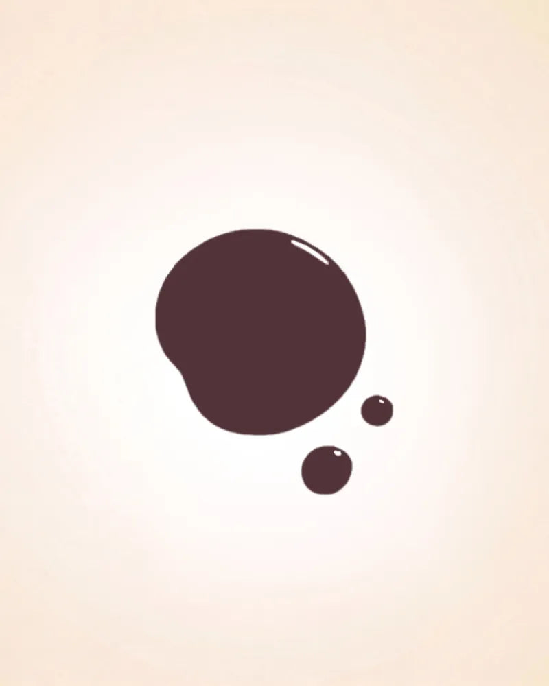 Glossy dark burgundy nail polish NP Teracotta 208 drop swatch showing texture and shade coverage
