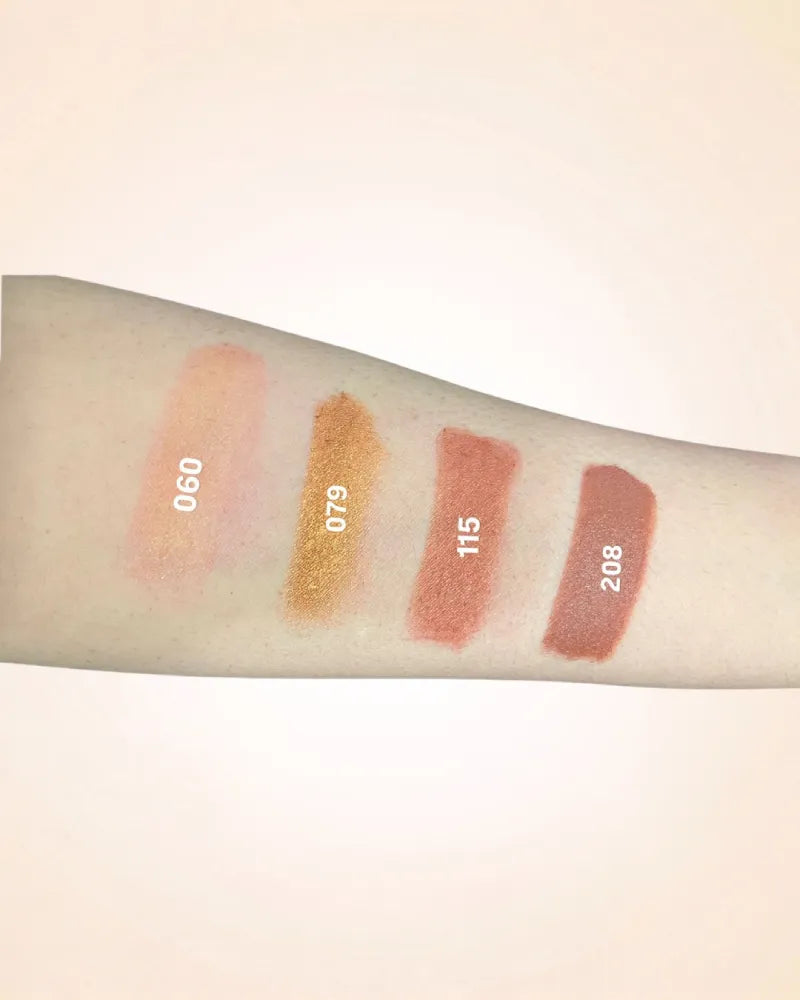 Arm color swatches comparing Swiss Miss Classic Lipstick shades 060, 079, 115, and 208.