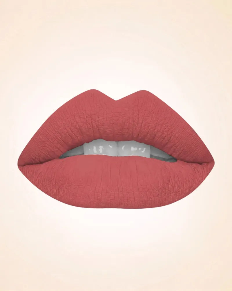 Close-up lip swatch of Swiss Miss Classic Lipstick in Blushing Brown M-517 shade