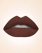 Close-up lip swatch of Swiss Miss Classic Lipstick in Dark Chocolate M-223 shade.