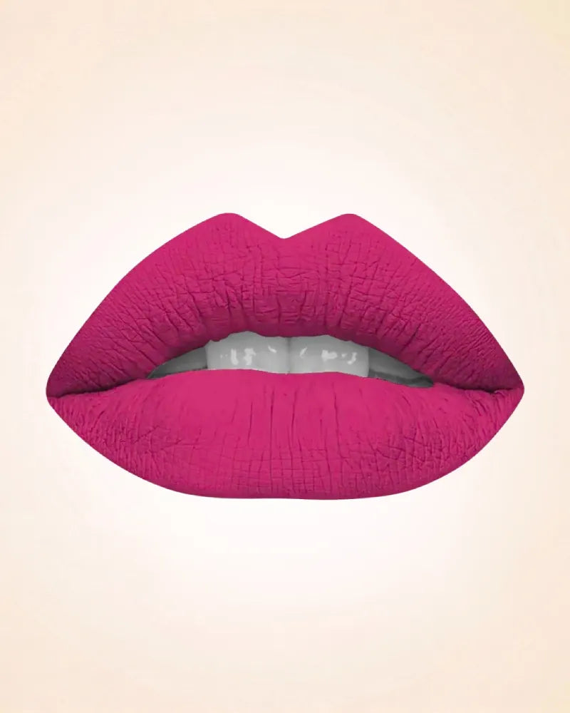Close-up lip swatch of Swiss Miss Classic Lipstick in Raspberry Rose M-257 shade.