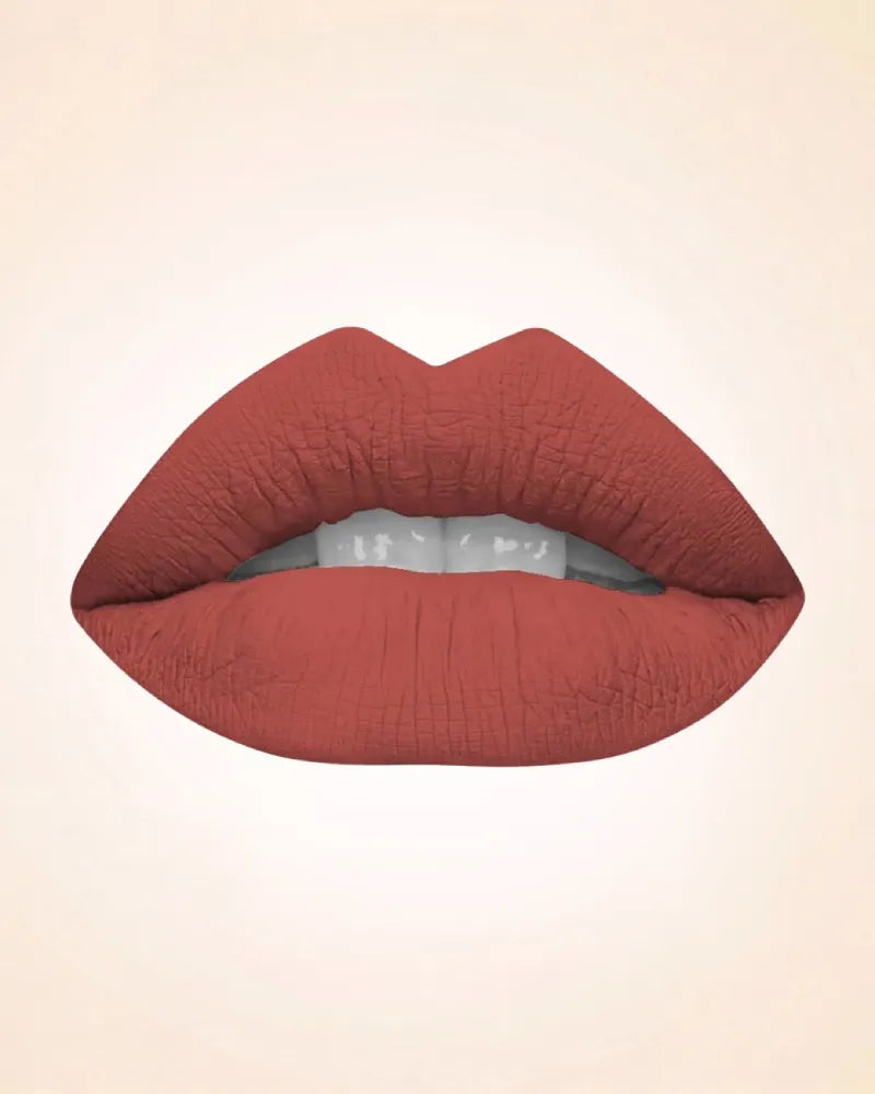 Close-up lip swatch of Swiss Miss Classic Lipstick in Viva Glam M-235 shade.