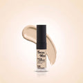 Swiss Miss Matte + Poreless CC Concealer in Fine Plush SM 03 with liquid concealer swatch background