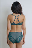 BLS - Edwina Wired And Non Padded Lace Bra Set - Dark Green