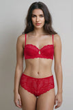 BLS - Edwina Wired And Non Padded Lace Bra Set - Red