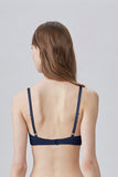 BLS - Pero Wired And Padded Cotton Bra - Navy Blue