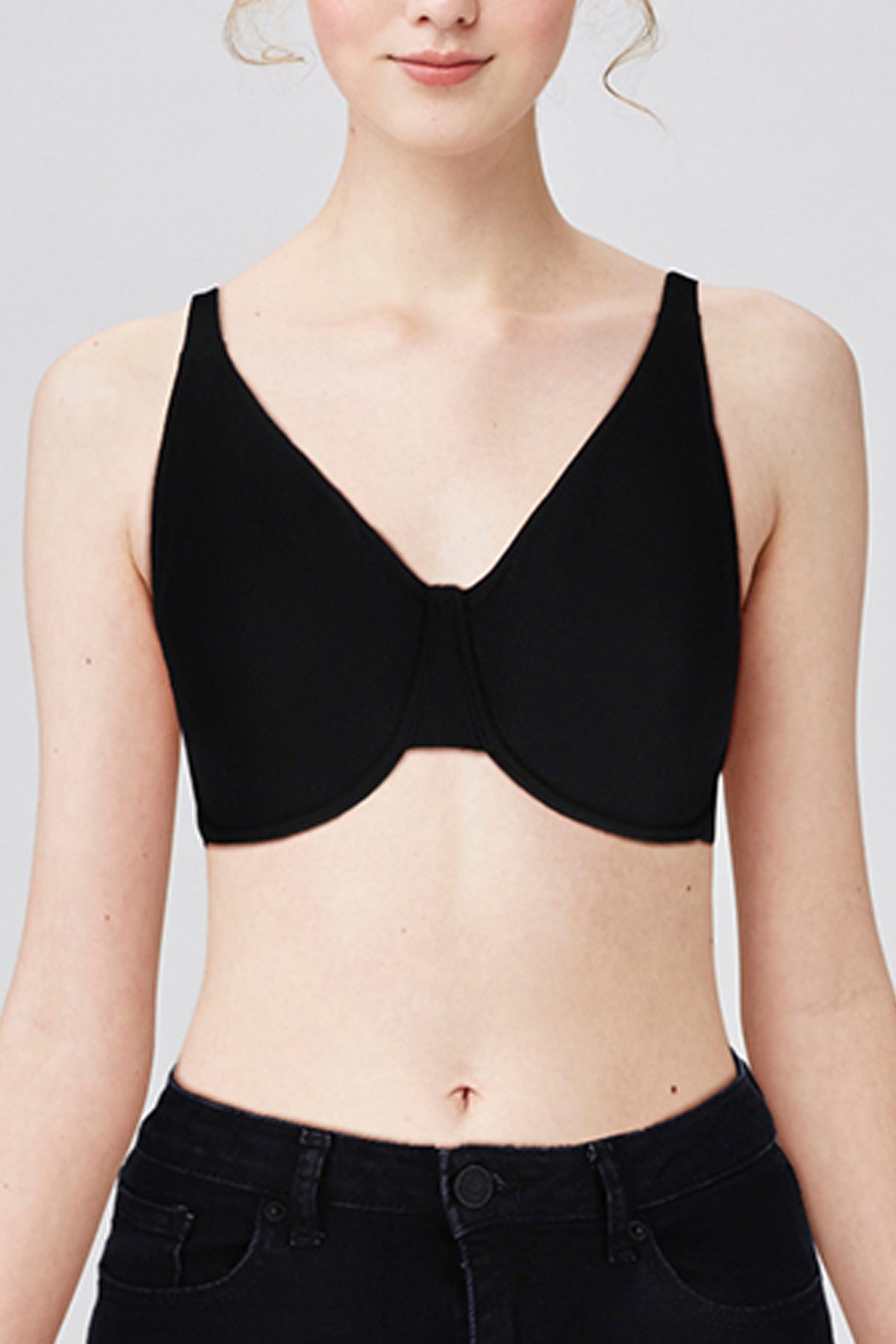 BLS - Camille Wired And Non Padded Cotton Bra - Black