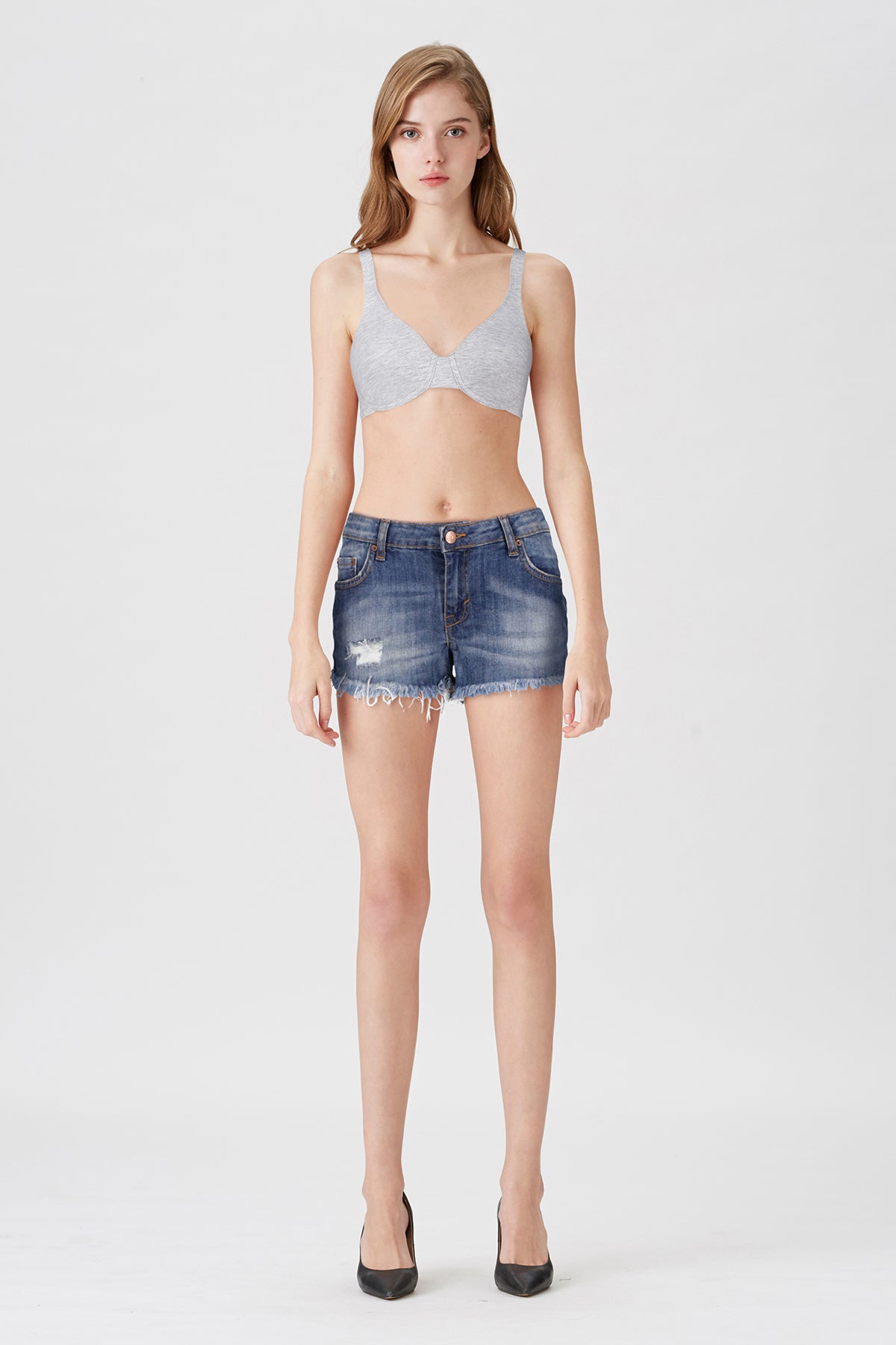BLS - Camille Wired And Non Padded Cotton Bra - Gray Melange
