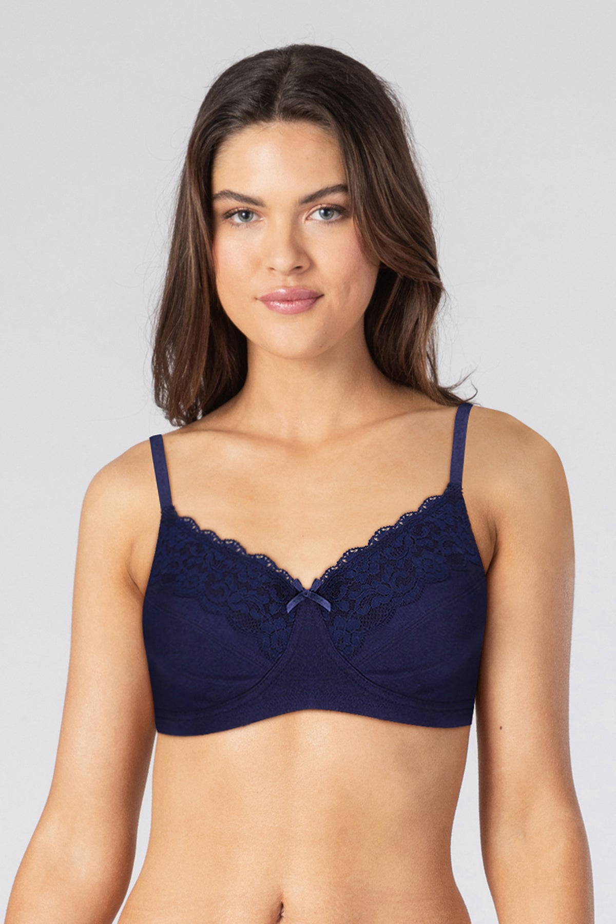 BLS - Caprina Non Wired And Non Padded Cotton Bra - Mid Blue