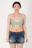 BLS - Defne Wired And Pushup Lace Bra - Sea Green
