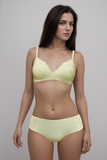 BLS - Ella Wireless And Padded Lace Bra Set - Light Green