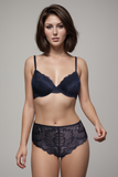 BLS - Everly Wired And Padded Lace Bra Set - Black