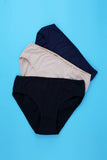 BLS - Paola Highwaisted Cotton Panty - Navy Blue, Black, Skin - Pack of 3