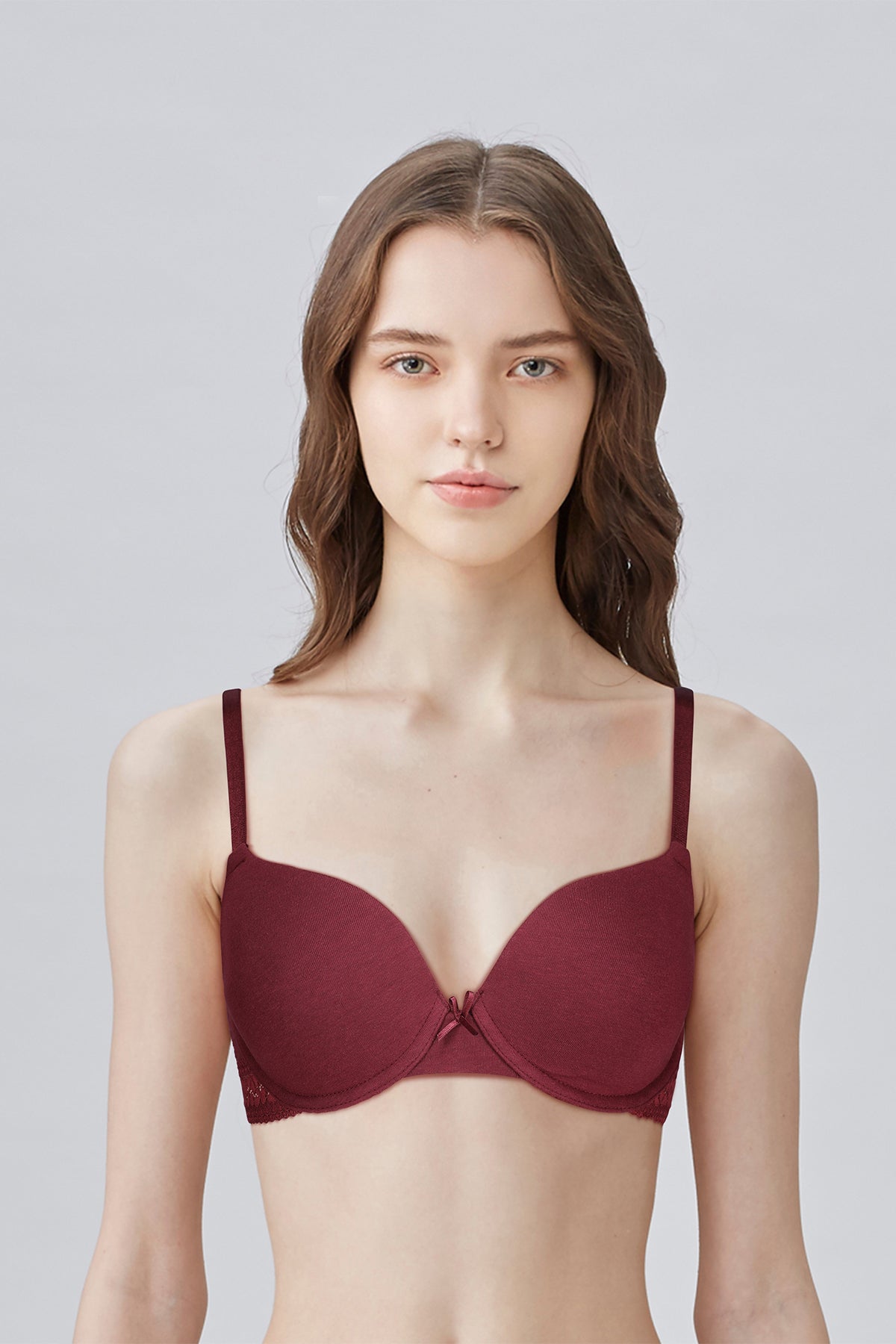 BLS - Paza Wired And Padded Cotton Bra - Burgundy