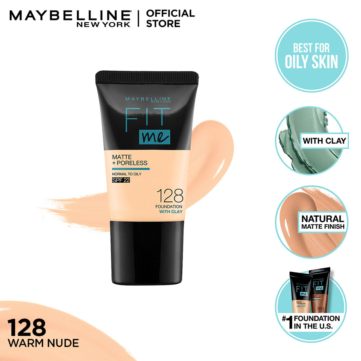 Maybelline - Fit Me Matte + Poreless Liquid Foundation SPF 22 - 128 –  Makeup City Pakistan