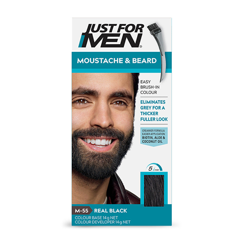 Just For Men - Mustache & Beard Color - Real Black – Makeup City Pakistan