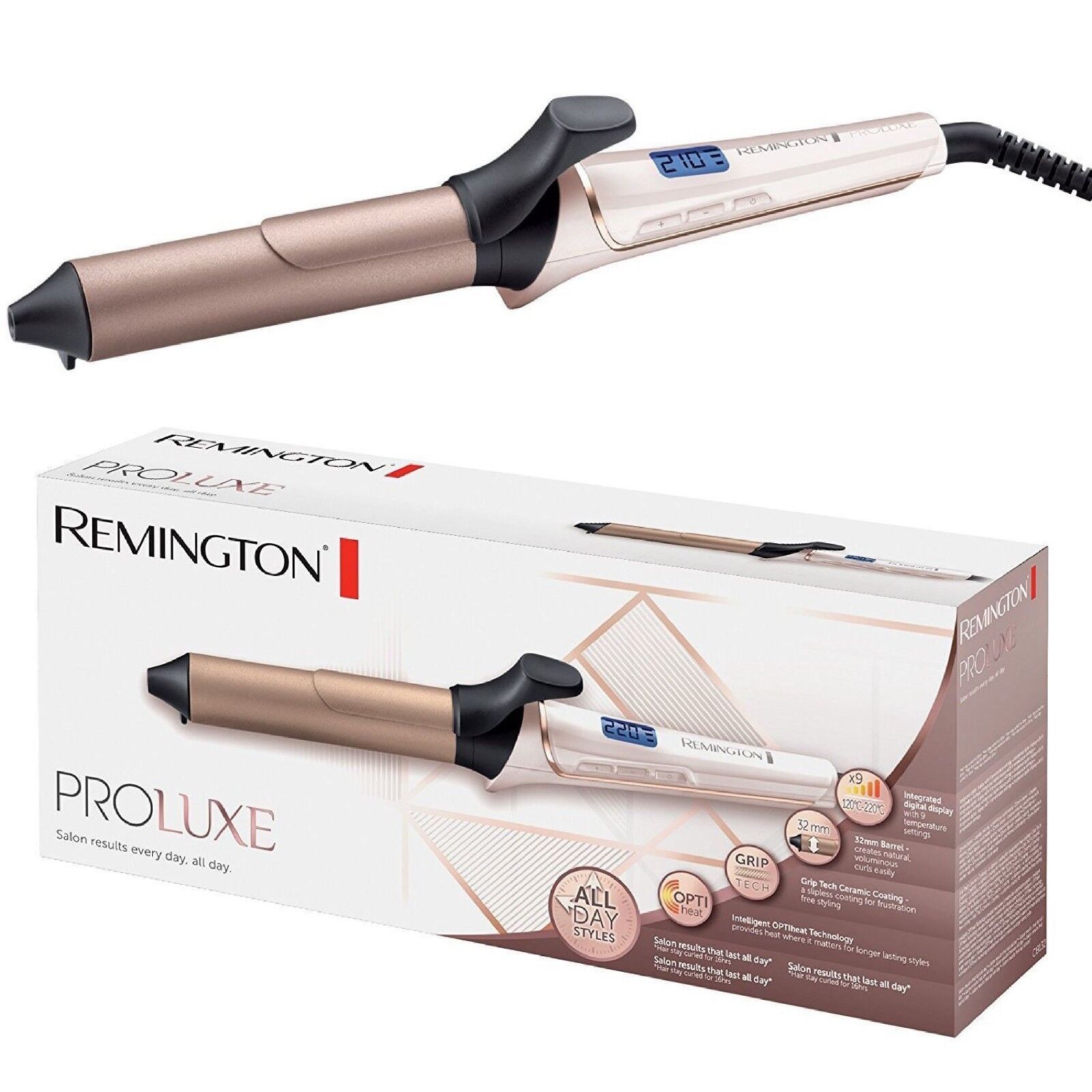 Remington - Proluxe Hair Curling 210 c 32MM Rose Gold Model No. CI9132 –  Makeup City Pakistan
