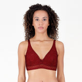 BLS - Pinkie Non Padded Lace Bralette - Burgundy