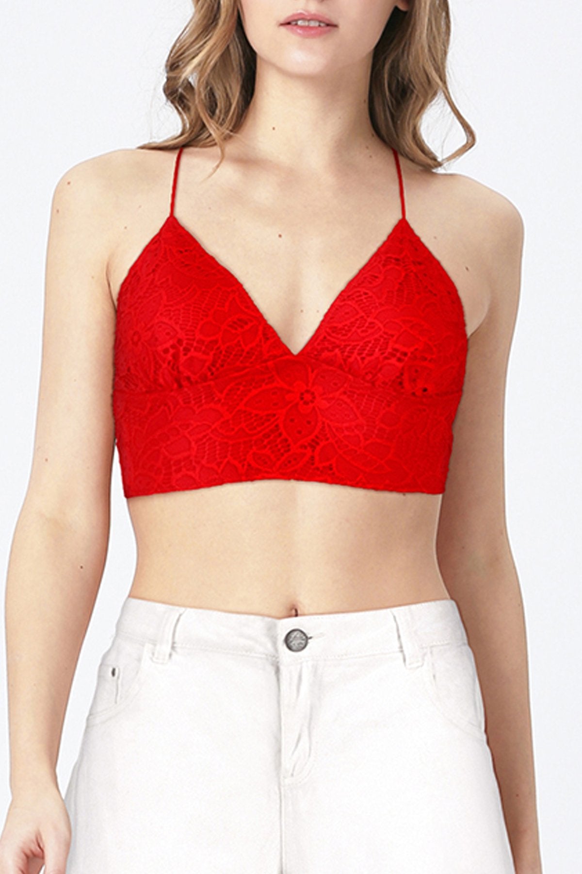 BLS - Belle Non Padded Lace Bralette - Red – Makeup City Pakistan