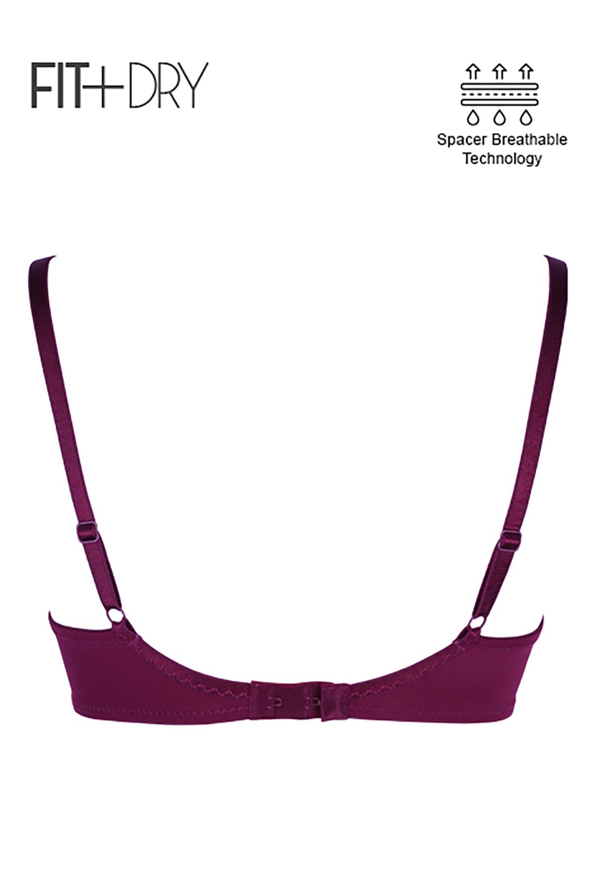 BLS - Breathable Wired And Light Padded Bra - Burgundy