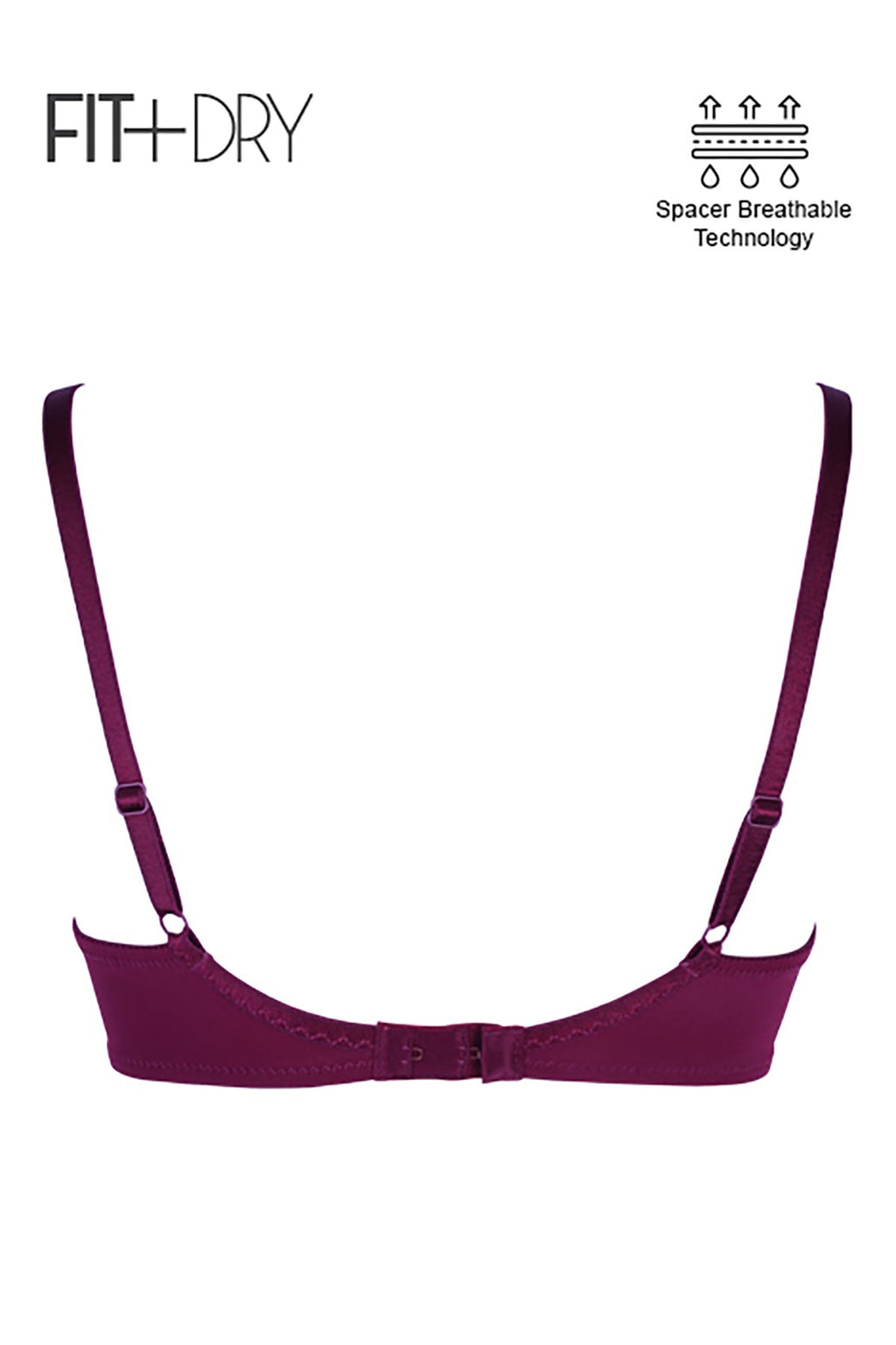 BLS - Breathable Wired And Light Padded Bra - Burgundy