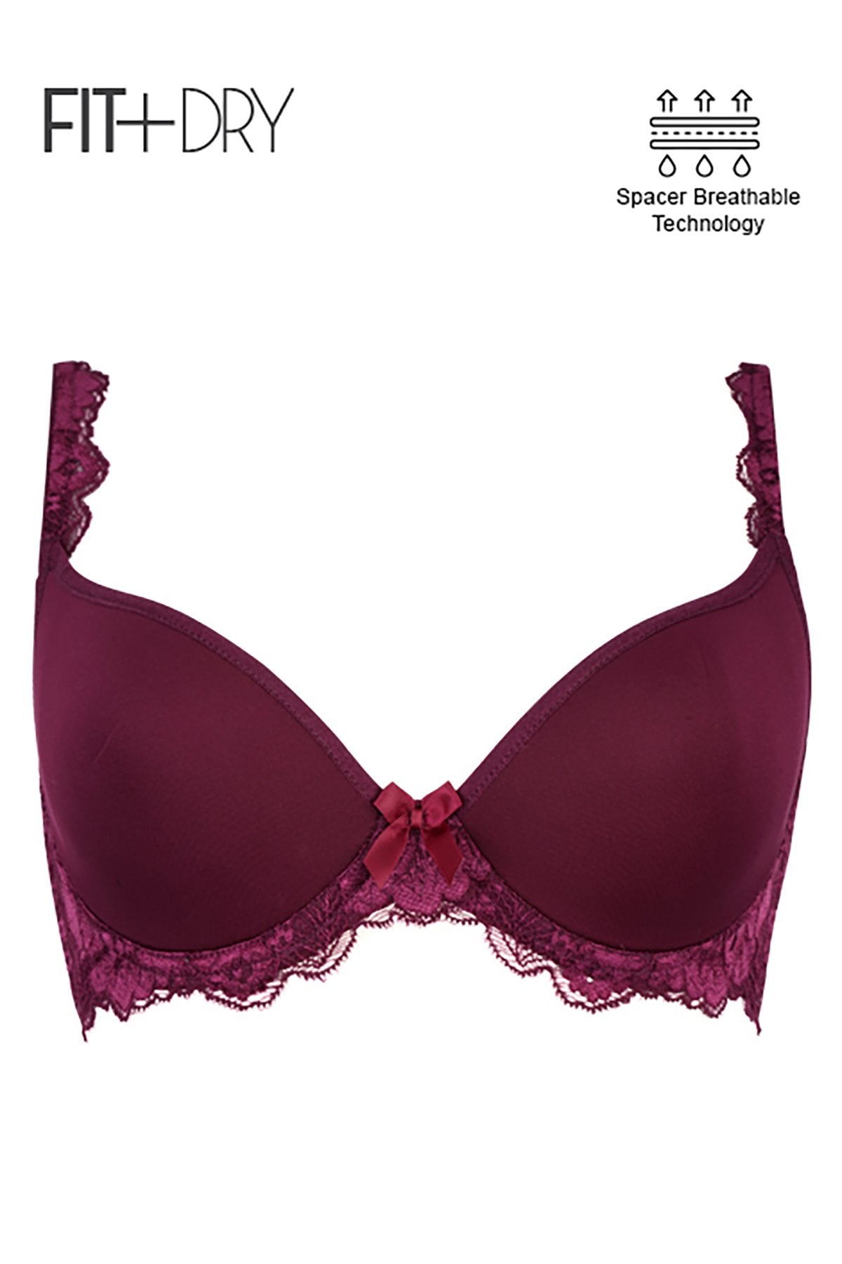 BLS - Breathable Wired And Light Padded Bra - Respberry