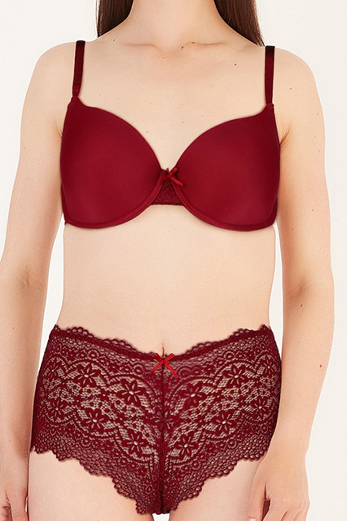 BLS - Fiona Wired And Padded Bra Set - Burgundy