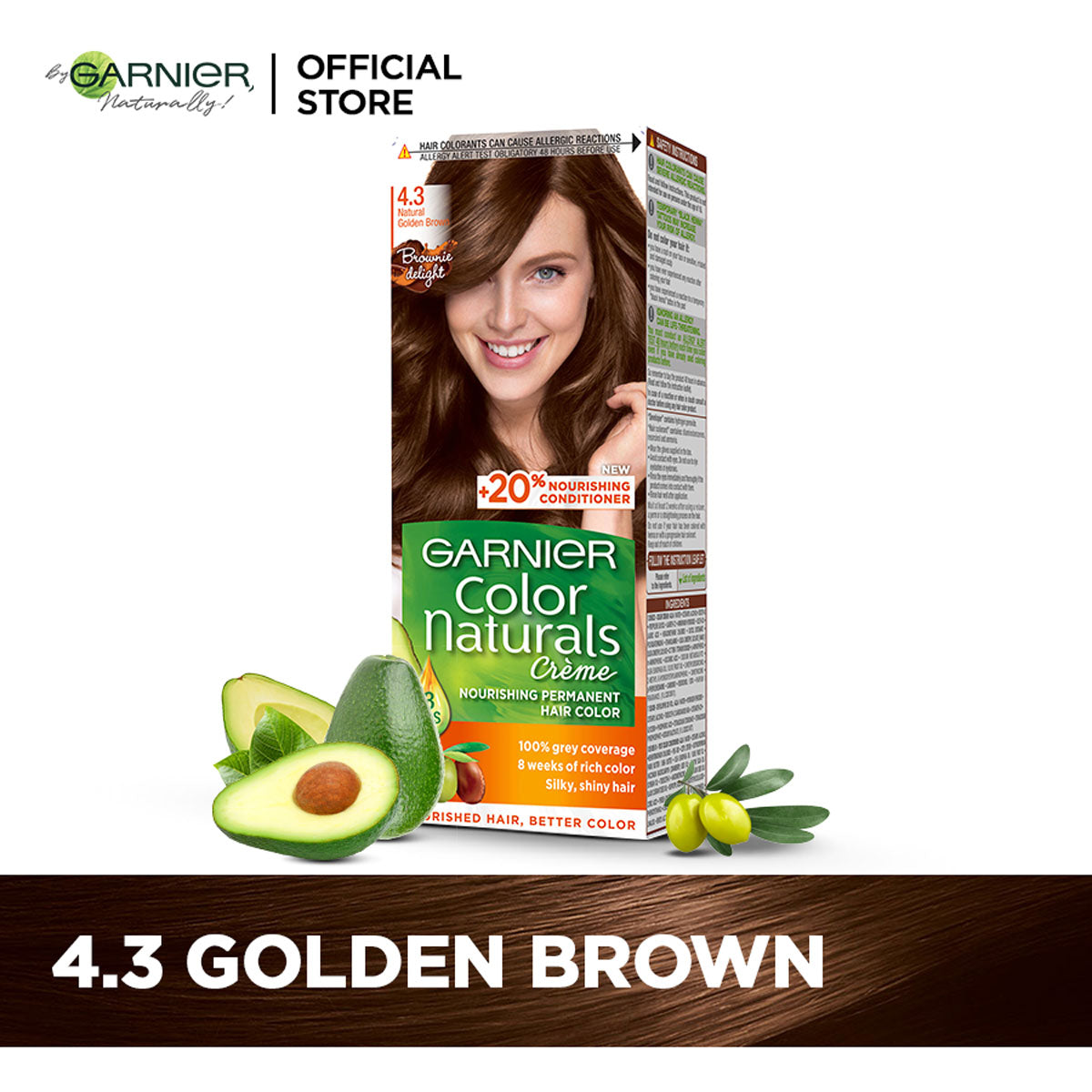 Garnier - Color Naturals Crème Hair Color - 4.3 Golden Brown