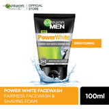 Garnier - Men Power White 2-in-1 Fairness Face Wash & Shaving Foam - 100ml