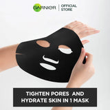 Garnier - Skin Active Pure Charcoal Black Algae Tissue Face Mask - Pore Tightening 28g