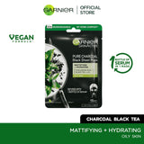 Garnier - Skin Active Pure Charcoal Black Tea Tissue Face Mask - Mattifying 28g